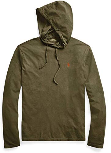 POLO RALPH LAUREN Mens Jersey Knit Hoodie Tee (Defender Green, Medium)