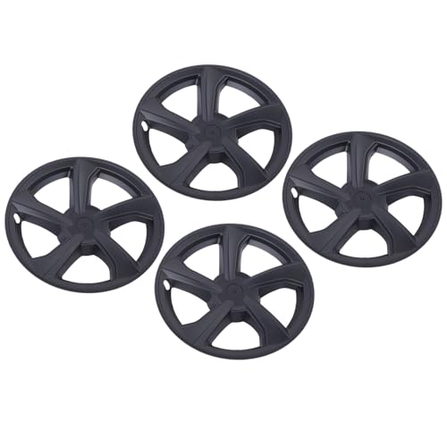 Ejoyous Matte Black Hubcaps Set of 4, Aerodynamic Wheel Covers for 2025-2026, 19 Inch Snap Fit Rim Accessories