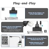 GERUI Adapter USB 3.0 do SATA, kabel SATA na USB, 2 w 1 USB C/3.0 na III adapter dysku twardego, kompatybilny z 2,5-calowym dyskiem twardym i SSD (1 szt.)