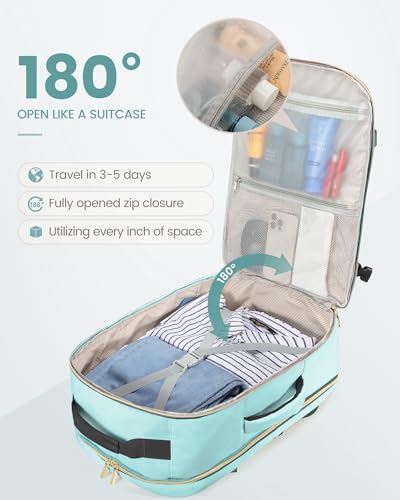 Image of LOVEVOOK 40L Travel Backpack Flight Approved Carry on Backpack,3 Packing Cubes,Waterproof Personal Item Travel Bag,TSA Carry on Luggage Suitcase Travel Essentials,Gifts for Women & Men,fits 17 inch Laptop