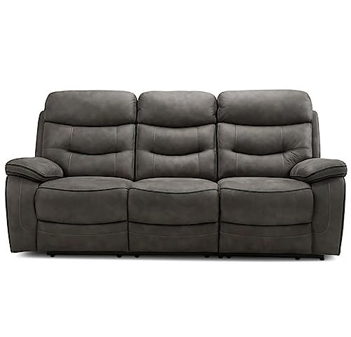 Image of Torque - Joel 3 Seater Fabric Manual Recliner | Recliner Sofa /Chair for Living Room, Bedroom, Office (Grey) | 1 Year Warranty