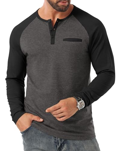Sailwind Mens Cotton Henley Shirts Long Sleeve Casual T-Shirts Lightweight Button Pullover Shirts with Pocket3