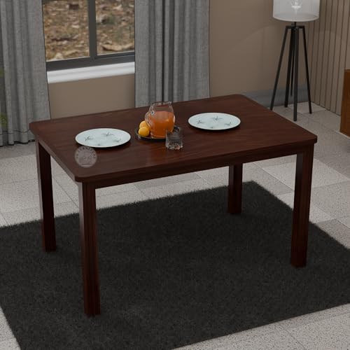 Image of VK Furniture Premium Solid Wood 6 Seater Dining Table Set of 6 for Home | Sheesham Wooden Dining Table with High Back Cushioned 6 Chairs Walnut |Dinning Table 6 Seater Chairs for Home| Cream Walnut