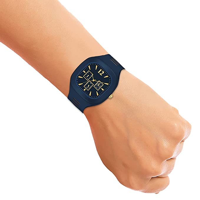 SELLORIA Square Dial Black Blue Grey White Analog Watches with Silicon