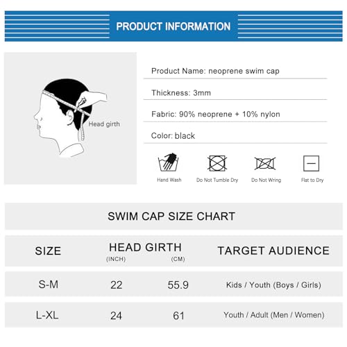 Image of Scuba Diving Wetsuit Hood Men Women 3mm Neoprene Cap for Adult Surf | Headband Swim Beanie Locks Head Heat, Thick Thermal Long Hair Protection for Surfing Snorkel Kayak Coastal Beach Family Trips