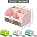 COMFYROOM Desk Organizer with 6 Compartments and 2 Drawers, Plastic Makeup Organizer, Pen Holder for Desktop Storage, Desk Organization for School, Home, Office Supplies (Pink)