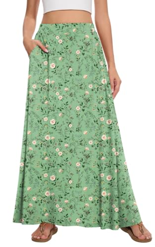 Image of Womens Maxi Skirt Long Flowy Summer A-Line High Waist Skirts