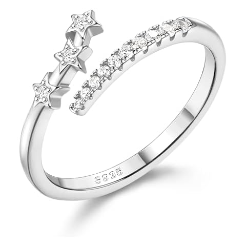 Adramata 925 Sterling Silver Adjustable Star Ring Cover