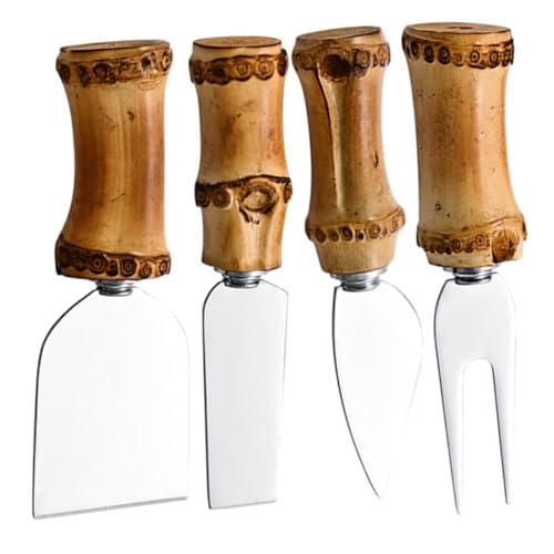 CIYODO Set De Outils à Fromage Avec Manche Bambou Couteaux Et Fourchette Compacte Pour Fromage Beurre Et Crème Accessoires De Cuisine Polyvalents Et Ergonomiques Pour Maison Et Restaurant