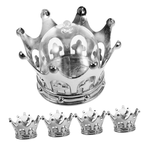 TOPPERFUN 12 Piezas Caja de dulces decoraciones de la fiesta de la reina centros de mesa de pequeñas cajas de favor tratar cajas contenedor de magdalenas estuche páginas Plata