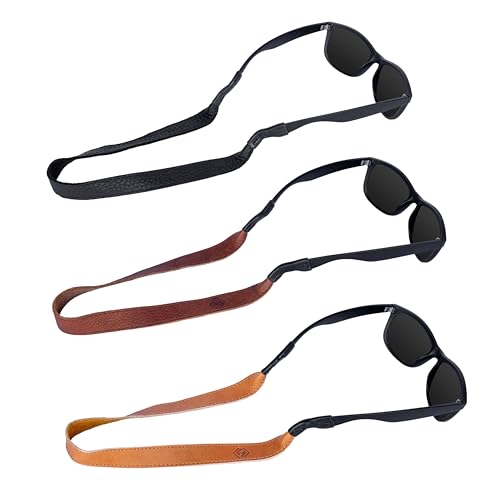 Image of TETHER STRAPS Original Leather Sunglass Strap | Full-Grain Leather with Suede Backing, 17.5 inch Length | Fits Most Frames