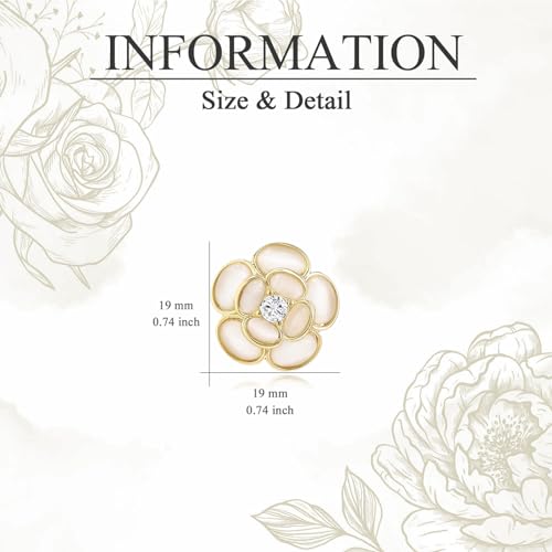 Image of Flower Brooch for Women Rhinestone Flower Brooch Pins Floral Brooches Jewelry Gift for Mom Wife