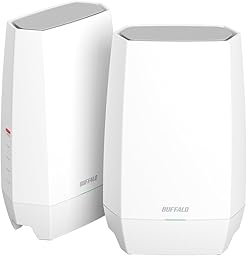 【Amazon.co.jp限定】 バッファロー WiFi ルーター 無線 LAN Wi-Fi 6E 11ax 6GHz AXE5400 メッシュ 2個セット トライバンド 6ストリーム 有線 2.5Gbps エコパッケージ 【 iPhone 17 / Air / 16 / Nintendo Switch 2 / PS5 動作確認済み 】 WNR-5400XE6P/2SN
