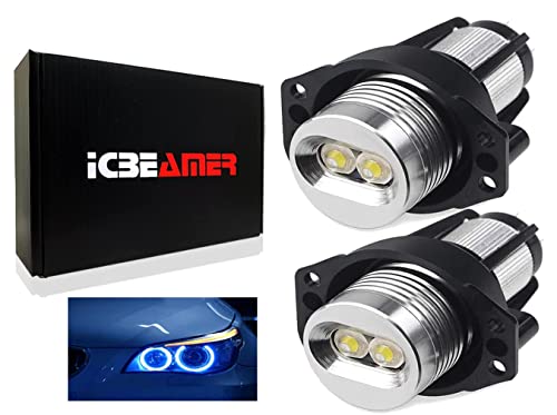 Icbeamer Fit Bmw Angel Eye E90 E91 Headlight Halo Ring Canbus No Error Led Bulbs 10000K Blue Color [1 Pair] #TOP3