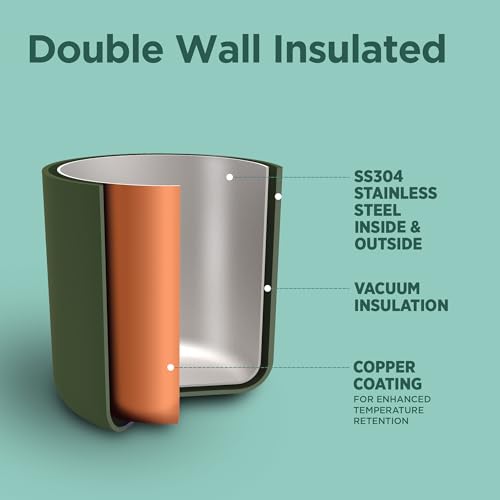 Image of Milton Aura 1000 Thermosteel Water Bottle, 24 Hr Hot and Cold I Leak Proof Lid, ISI Certified I Vacuum Insulated I for Office, Gym, School I Military Green