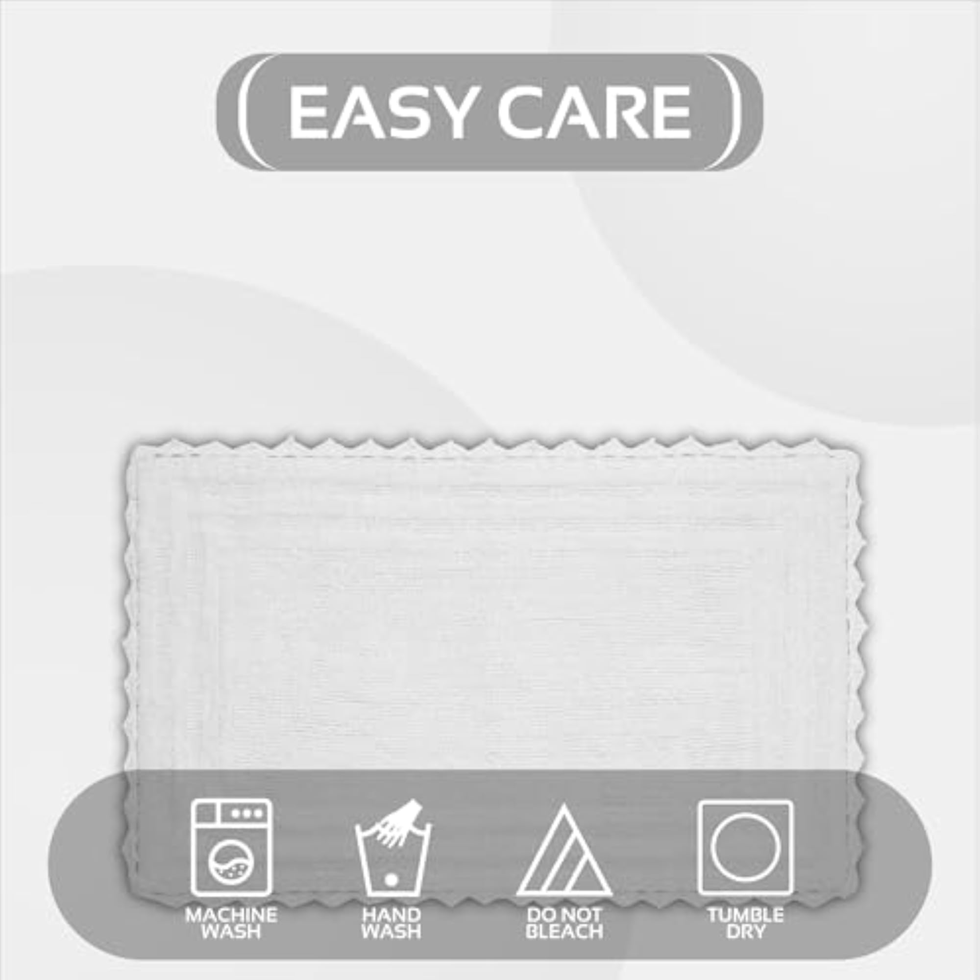 Lilly Crochet Collection 100% Cotton Bath Rug, Rectangle White