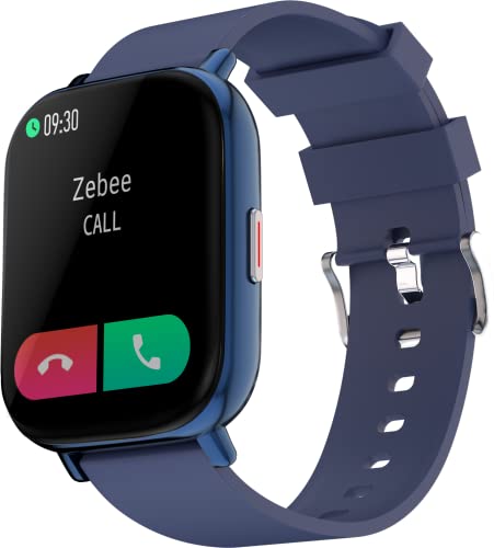 Image of ZEBRONICS ZEB-FIT7220CH Smart Fitness Watch with Call Function via Built-in Speaker & Mic, 2.5D Curved Glass 1.75 inch(4.4cm) Square Display, Metal Body, 7-Day Data Storage, SpO2, BP & HR Monitor (Blue)