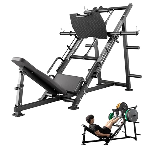 AOWINNOX 45-Grad-Beinpresse-Maschine – Hochleistungs-Doppelfunktions-Bein-Quads- und Waden-Trainingsgerät mit verstellbarer Rückenpolsterung, großer Fußplatte und 726 kg Belastbarkeit für das