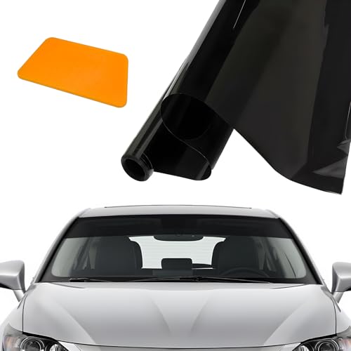 YTFRL Windshield Tint Strip, 59.05"×7.87" Car Window Sun Visor Tints Film with Scraper, Universal Front Windscreen Heat Control Tint Strip Styling Decoration for Car Truck SUV RV