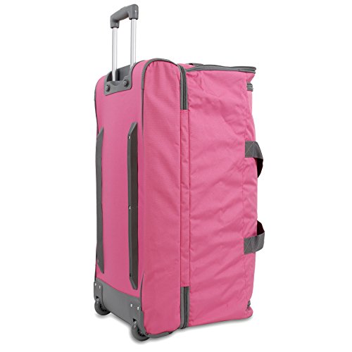J World New York Piton Drop Bottom Rolling Duffel Bag, Pink, 30