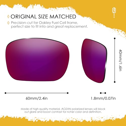 Image of ANSI Z87.1 Replacement Lenses For Oakley Fuel Cell OO9096 Sunglasses