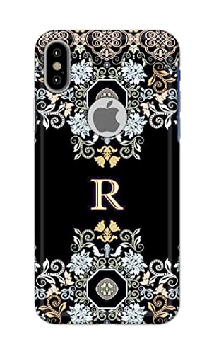 Image of Generic PRINTFIDAA Name II Initial II Letter Floral Pattern Alphabet R Printed Designer Hard Back Case Cover for Apple iPhone X Logo /iPhone 10 / iPhone Ten /iPhone Xs Logo -(SS) MVN1007
