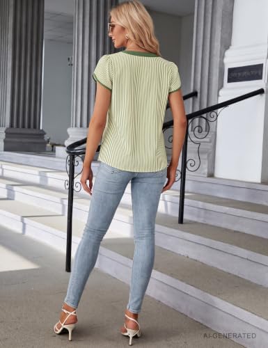 Blooming Jelly Women's Dressy Casual Tops Business Work Short Sleeve Blouse - Image 5