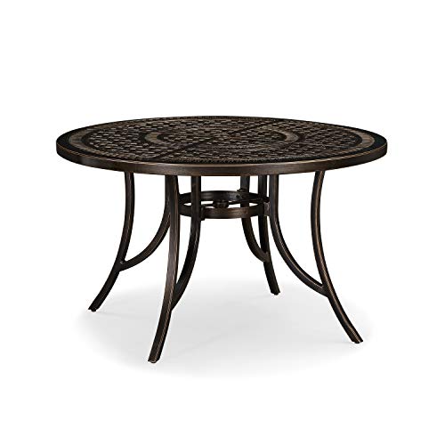 PURPLE-LEAF-47-Outdoor-Cast-Aluminum-Round-Dining-Table-with-Umbrella-Hole-Patio-Furniture-for-Backyard-Lawn-Balcony-Deck-Patio-Dining-Table-Lattice PURPLE LEAF 47 Outdoor Cast Aluminum Round Dining Table with Umbrella Hole Patio Furniture for Backyard Lawn Balcony Deck Patio Dining Table Lattice