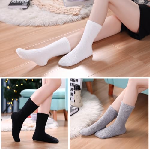 Image of MQELONG Womens Super Soft Fuzzy Cozy Home Sleeping Socks Microfiber Winter Warm Slipper Socks