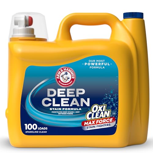 ARM & HAMMER™ Deep Clean Stain Formula Liquid Laundry Detergent, Laundry Stain Remover, Sparkling Clean Scent, 150 Fl Oz, 100 Loads