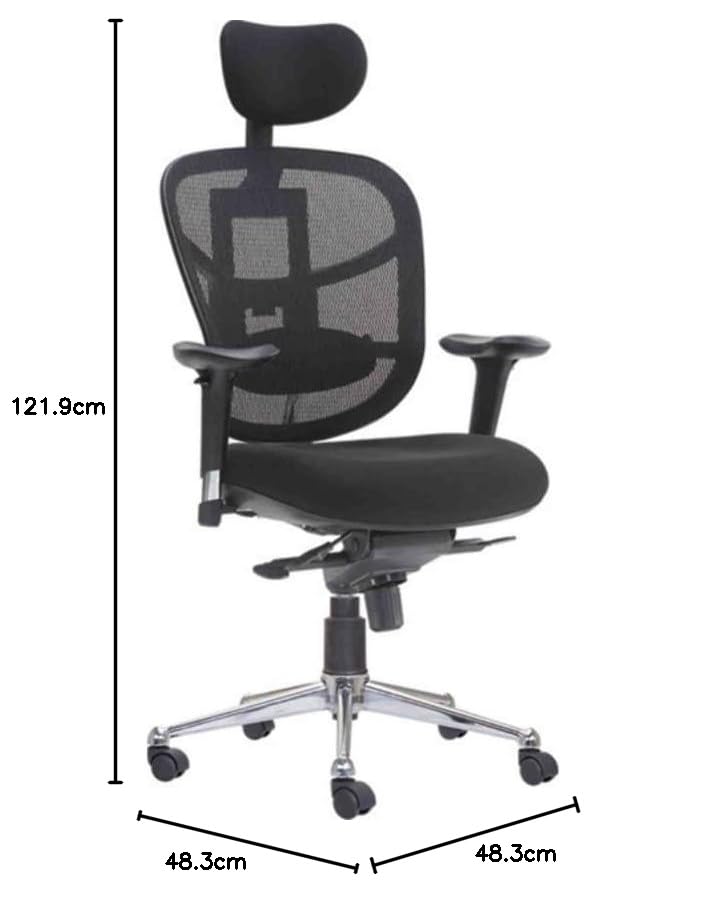 Image of Lakdi The Furniture Co High-Back Office Chair Upholstery Primium Mesh Director & Executive Chair Height Adjustable & Revolving Chair Metal Legs & WheelBase Best offfice Chair -(SSL 189)