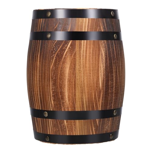 Yardwe Wooden Whiskey Barrels Bucket Wine Barrels Planters Flower Planter Plant Pots Boxes Container Water Wishing Well Pail Garden Backyard Primitive Planter Outdoor Indoor Home Decor