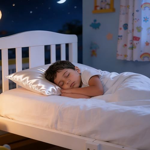 Image of NTBAY 2 Pack Pillows with Stain Pillowcases, Soft Cotton Down Alternative 14x20 Envelope Pillows for Sleeping in Crib Bed - Machine Washable - Breathable Travel Pillow, White