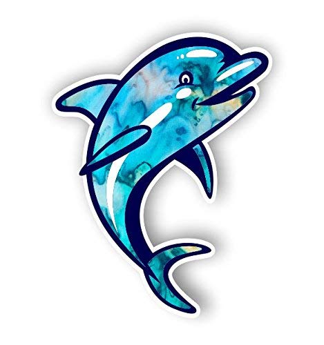 Magnet Multi-Colored Dolphin Cyan Dream Magnetic vinyl bumper sticker sticks to any metal fridge, car, signs 5