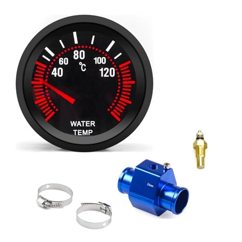 Reloj temperatura agua 52mm 40-120℃ con adaptador tubo radiador y sensor coche
