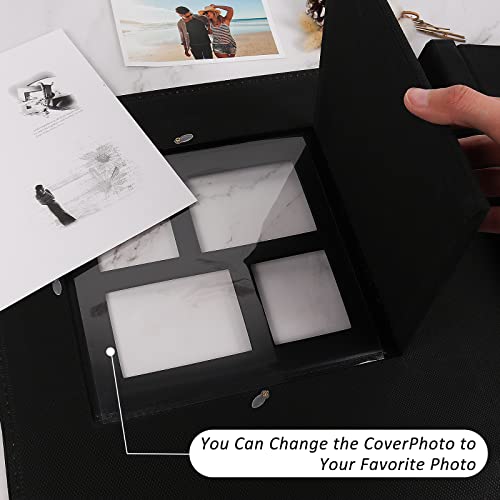 Recutms Photo Album 600 Pockets Leather Cover Black Pages Big Capacity For 4X6 Photos Book Hardcover Wedding Gift Valentines Day Present Family Baby Albums #TOP3