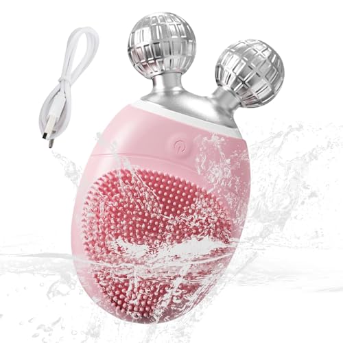 Ancsttu Cepillo Facial Limpieza Cutánea,Masajeador Facial - Herramienta Eléctrica Vibratoria Impermeable 5 Velocidades Ajustable Función Limpieza de Poros