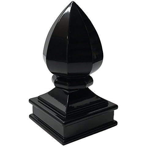 2" x 2" Aluminium Pineapple Top Post Cap for Metal Posts - Pressure Fit - Black Cover