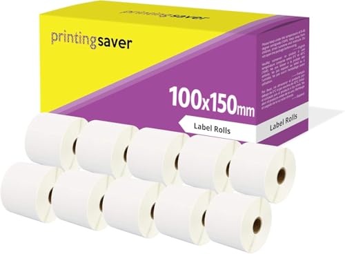 10 Compatibles Rollos 100mm x 150mm Etiquetas térmica directa para Zebra GK420d GK420t GC420d GX420d GX420t GC420t GX430t GT800 LP2844 TLP2844 Citizen CL S521 CL S621 CL S631 (500 Etiquetas por Rollo)