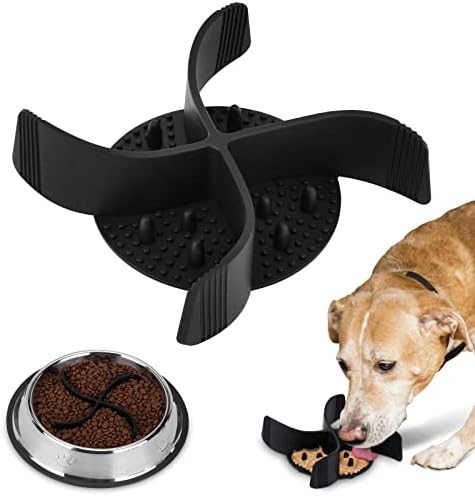 2 In 1 Slow Feeder Dog Bowls Insert & Licking Mat, Upgraded Super Firm Suction, Turning a Dog Bowl into a Slow Feeder Bowl, Easy Clean Slow Eating Dog Bowl for Large Breed and Medium Size Dog Cuttable