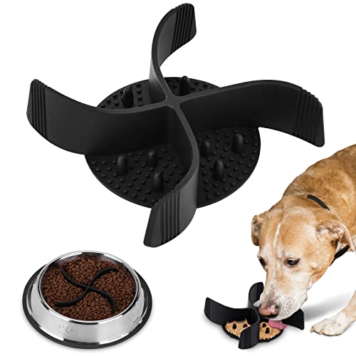 2 In 1 Slow Feeder Dog Bowls Insert & Licking Mat, Upgraded Super Firm Suction, Turning A Dog Bowl Into A Slow Feeder Bowl, Easy Clean Slow Eating Dog Bowl For Large Breed And Medium Size Dog Cuttable #TOP3