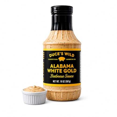 Duce’s Wild Alabama ‘White Gold’ BBQ Sauce - Creamy Award-Winning Mayo-Based Alabama White...