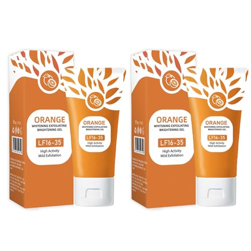 Gel exfoliante de naranja natural para la cara, gel exfoliante de enzimas de color naranja para una limpieza profunda, blanqueador e hidratante para mujer, gel limpiador suave (2 unidades)