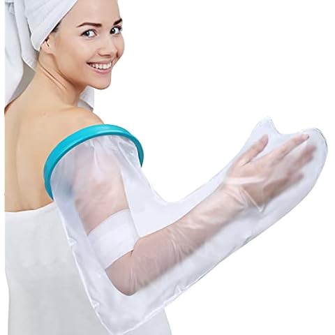 DUMSAMKER Full Arm Cast Cover for Shower Adult Arm, 100% Waterproof Cast Shower Cover Arm, Cast Bag Cast Protector for Shower Arm, Broken Arm Shower Bag Cover