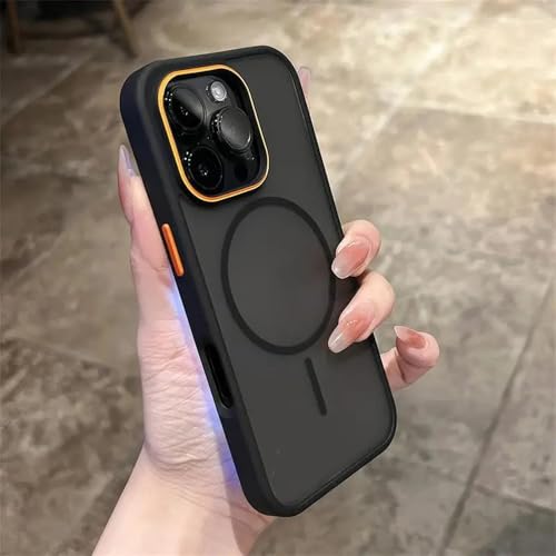 iPhone�p16 Pro Max 15 14 Plus 13 Pro 12�p�}�b�g�������}�O�l�b�g�P�[�X�A���C�����X�[�d�Ή��ϏՌ��J�o�[�A�u���b�N�AiPhone�p11ProMax�p