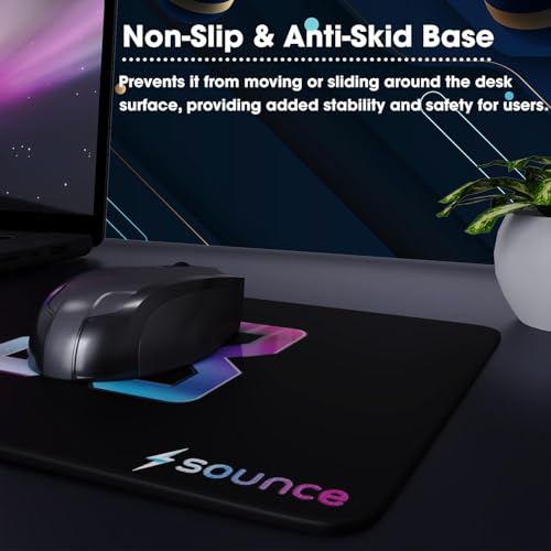 Image of Sounce Ergonomic Mouse Pad, Non-Slip, Anti-Skid, Waterproof, Splash-Proof Precision Tracking, Durable, Suitable for Gaming, Computer, Laptop, Home & Office (9.8 X 8.2 Inch Black)
