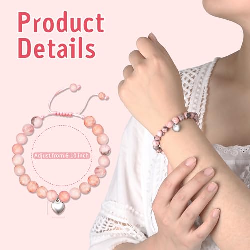 Chicing Happy Birthday Gifts Ideas For Teens Girls Pink Natural Stone Happy Birthday Bracelet For Her Daughter Granddaughter Niece Friends thumb #5