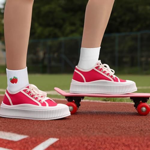 Image of Eurzom 10 Pairs Socks Womens Crew Elastic Ankle Length Cotton Socks Aesthetic Cute Lightweight Low Cut Gifts for Women