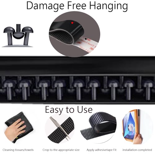 Image of Dual Lock Strips with Adhesive 1 in x 4 in 4 Pairs Mounting Strips Fasteners Hook & Loop Strips SJ3550CF Heavy Duty Interlocking Black Mushroom Mounting Tape