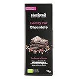 startkraft Beauty Chocolate 75g, vegane Schokolade nur mit Kokosblütenzucker gesüßt, glutenfrei, Schokoladentafel mit Himbeeren und gekeimter Braunhirse